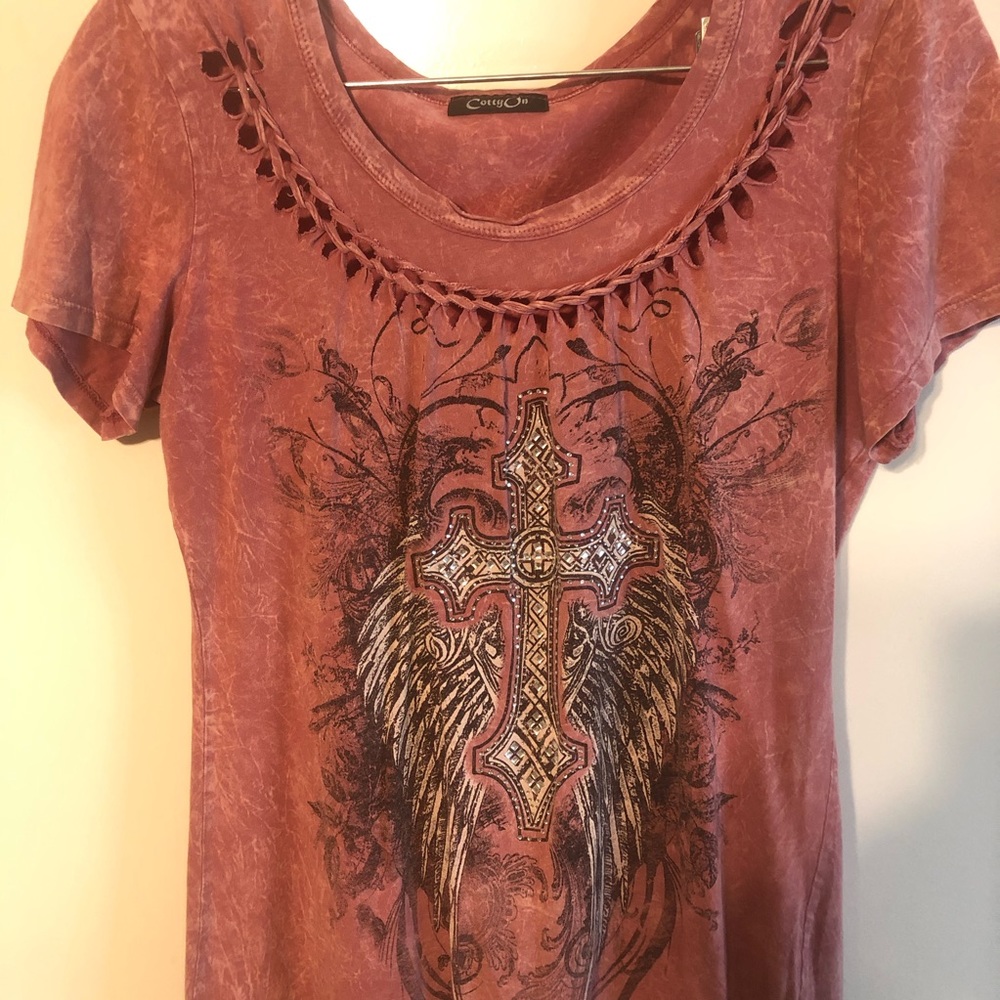 Vintage Distressed Jeweled Shirt